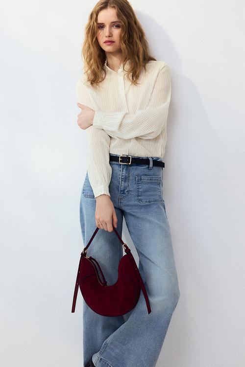 Frill-collared blouse - white