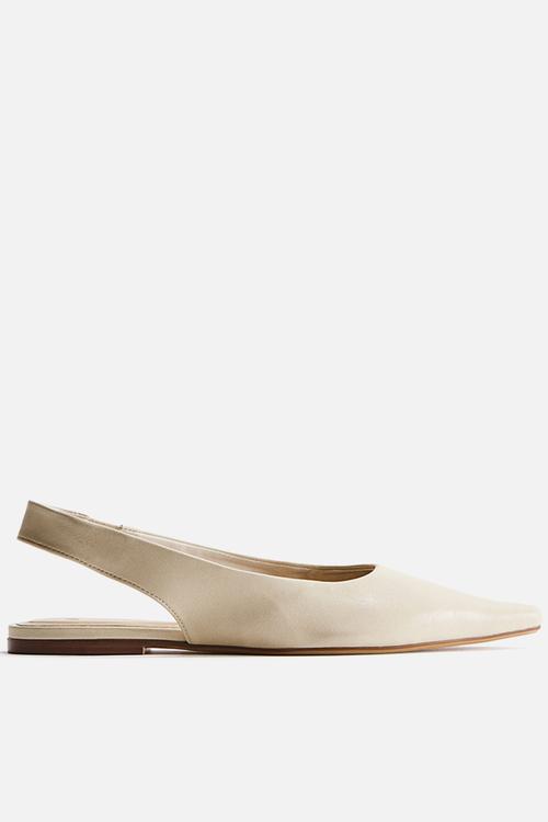 Pointed slingbacks - cream