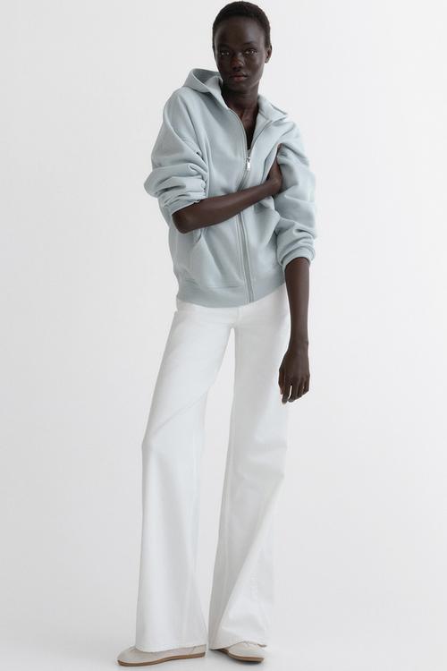 Zip-through hoodie - light blue