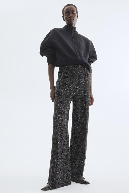 Straight-leg trousers - black marl