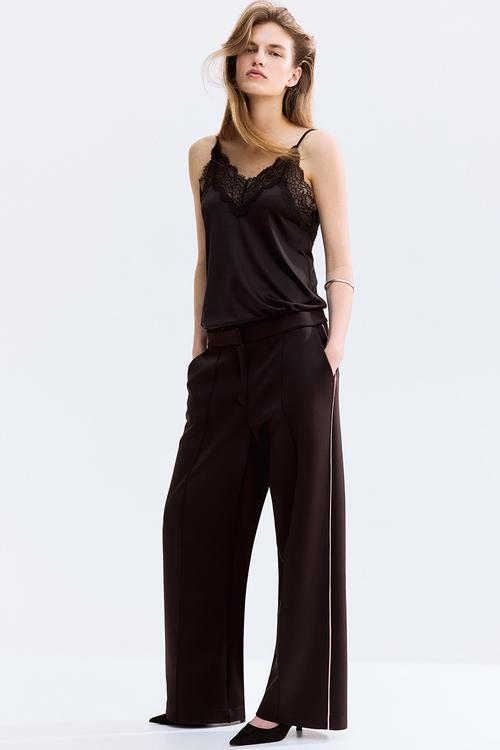 Tailored scuba trousers - dark brown