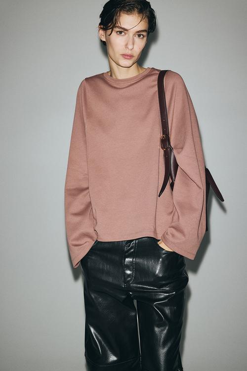 Oversized interlock top - dusty pink