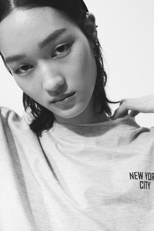Oversized jersey top - light grey marl/new york