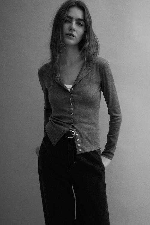 Sheer cardigan - dark grey marl