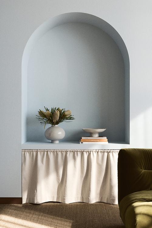 Large stoneware vase - light dusty blue