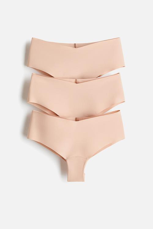 3-pack invisible hipster briefs with lycra? - light beige