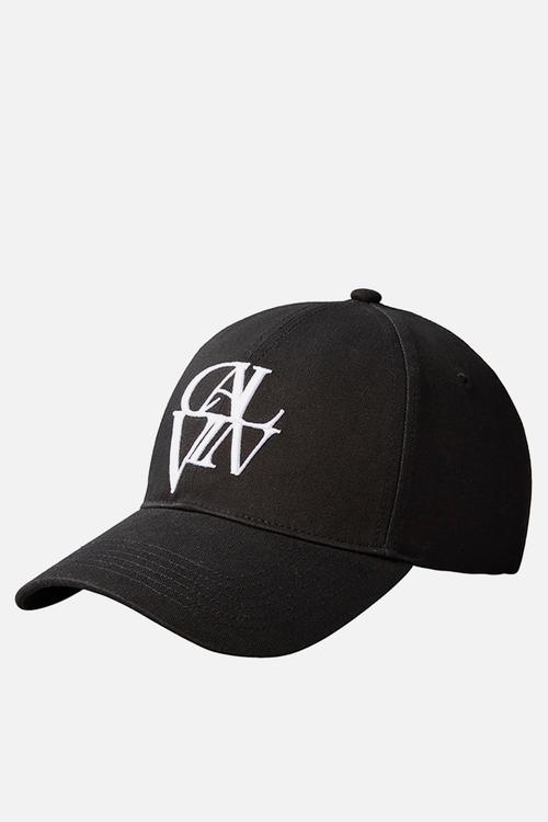 Apparel graphic tie back cap -black