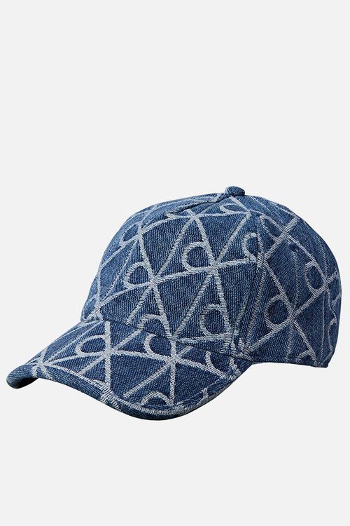Aop jacquard denim bb cap -medium wash
