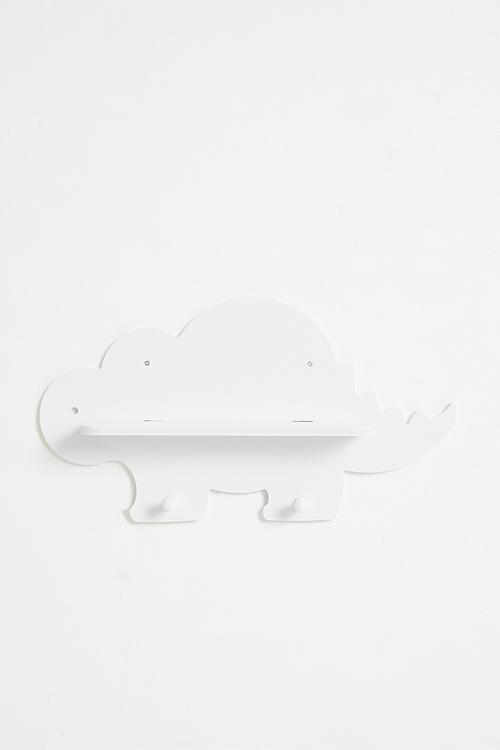 Dino-shaped floating shelf - white