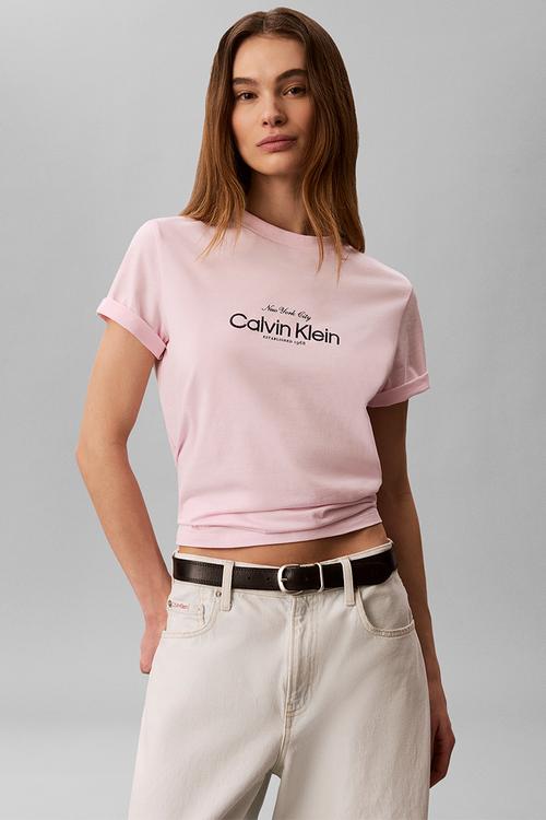 Ss classic ck nyc logo tee - cradle pink