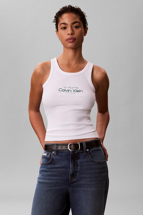 Contour 2x2 rib graphic tank - bright white