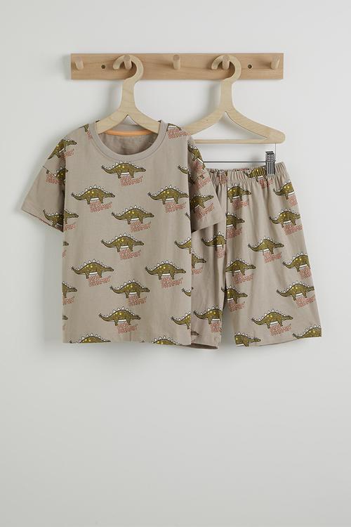 Dino aop set - dark khaki