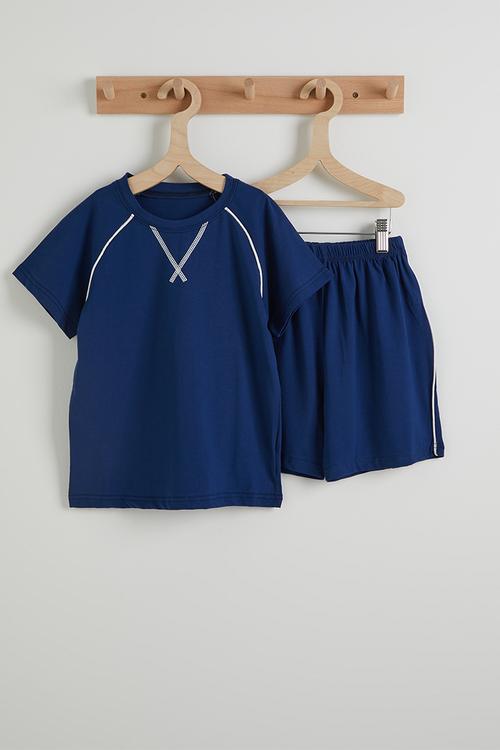 Coverstitch tee & shorts - dark navy