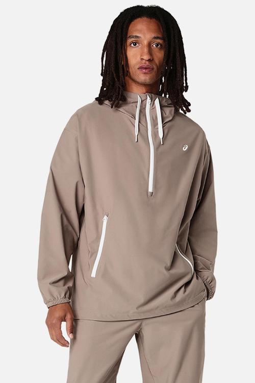 Heritage Double Weave Relaxed Anorak- Taupe Grey