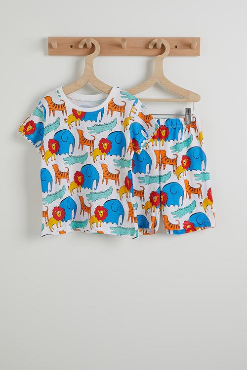 Aop tee and shorts - white