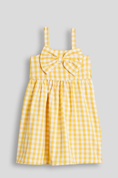 Bow detail skater dress - yellow gingham