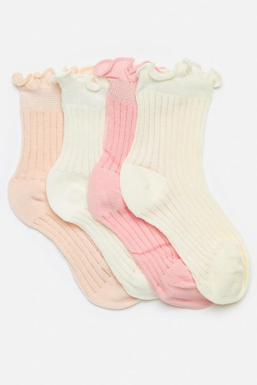 4 Pack ribbed crew socks - multi