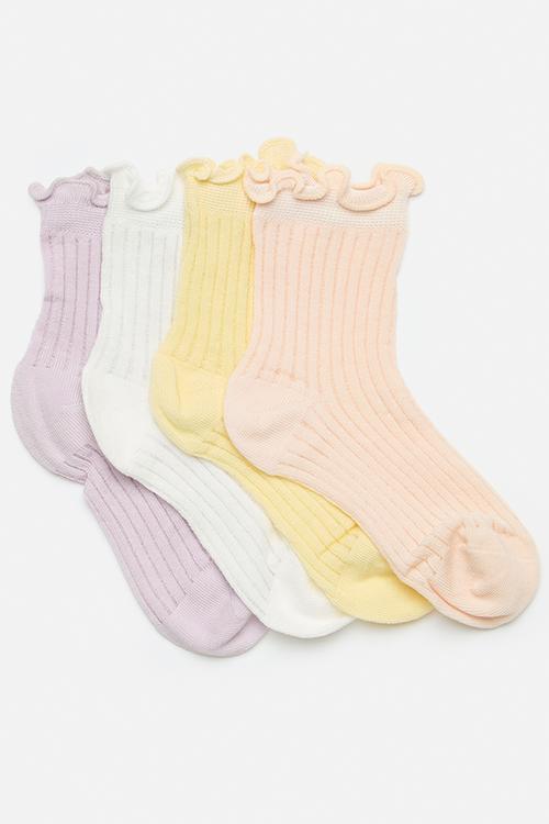 4 Pack ribbed crew socks - multi