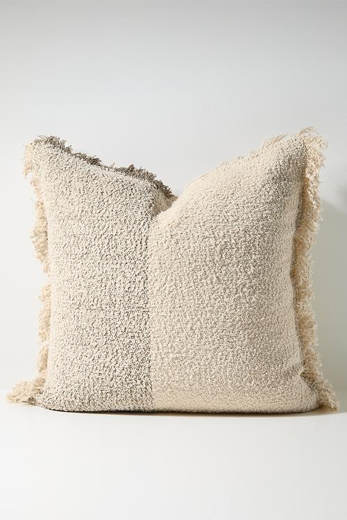 Woven Tufted Cushion Cover - Natural & Mocca