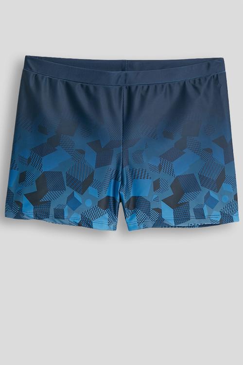 Cube printed swim shorts - blue gradient
