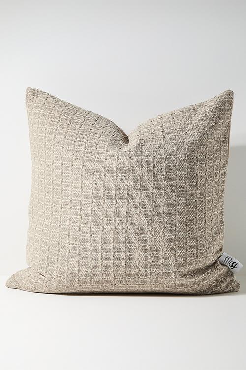 Woven Grid Cushion Cover - Taupe