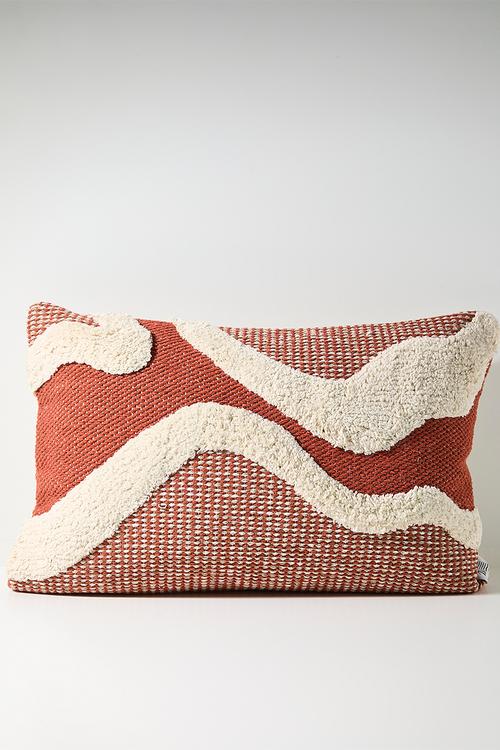 Contour Woven Tufted Cushion Cover - Rust