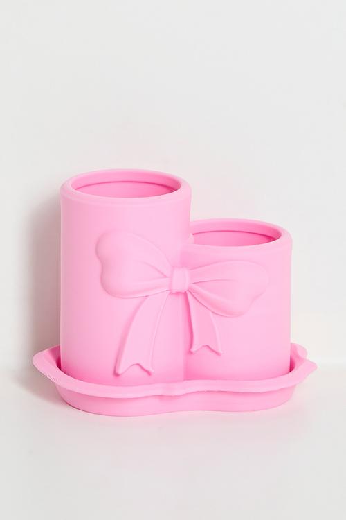 Makeup brush holder - pink