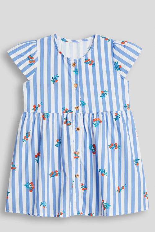 Cherry aop skater dress - blue stripes