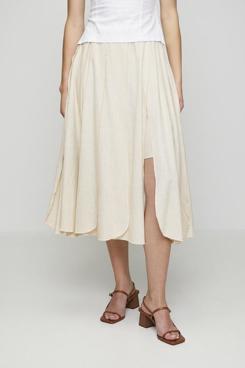 Wmn Estelle Layered Petal Maxi Skirt - Natural