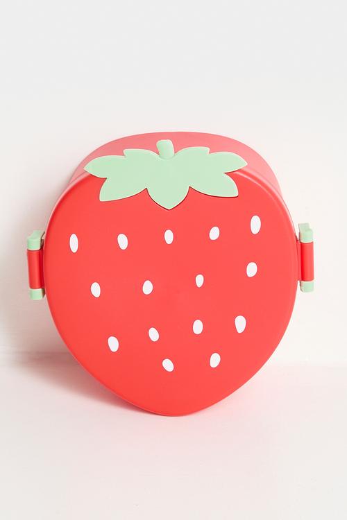 Strawberry bento lunch box - red
