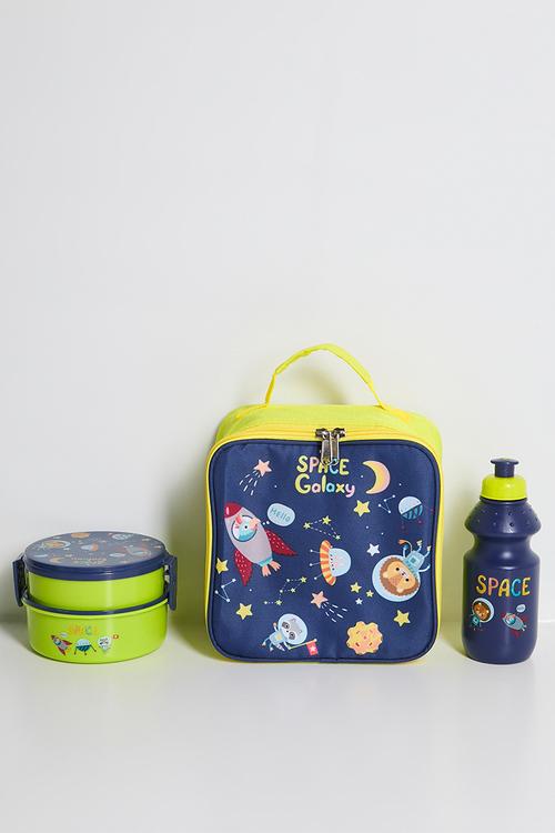Lunch bag set - lime & navy