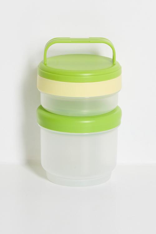 Stacked food container - green