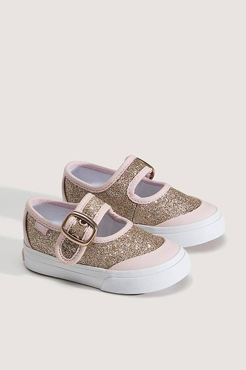 Mary jane-hnt -  glitter gold/pale petal pink