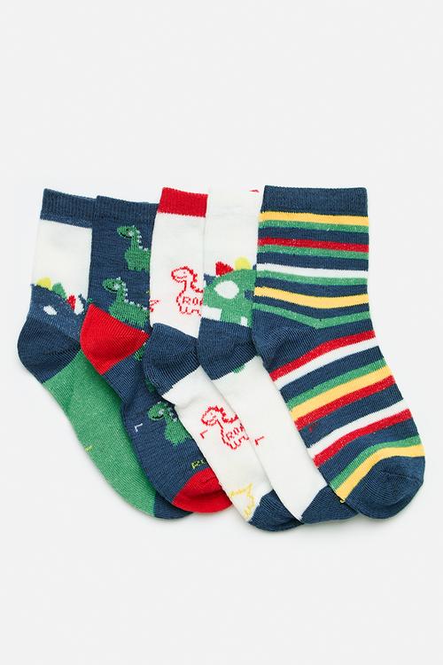 Dino themed crew socks - multi