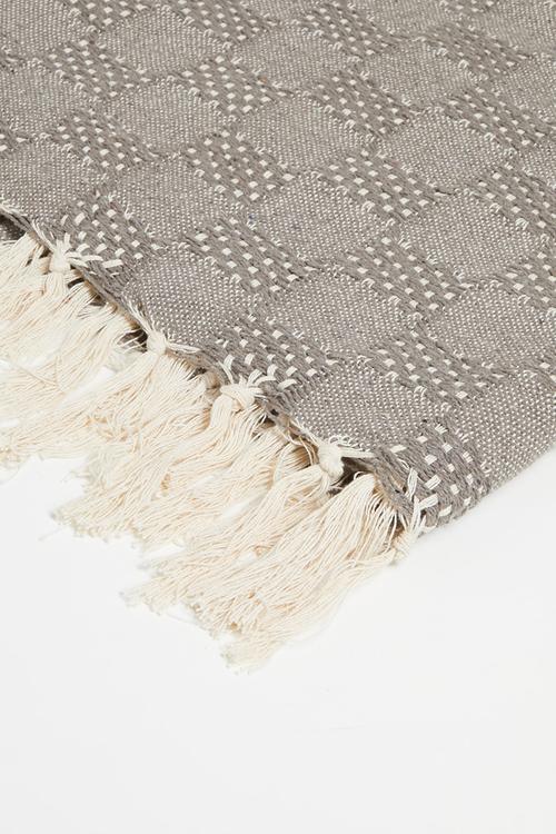 Fin Cotton Geo Throw - Natural
