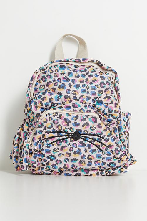 Animal ear pocket backpack - leopard print