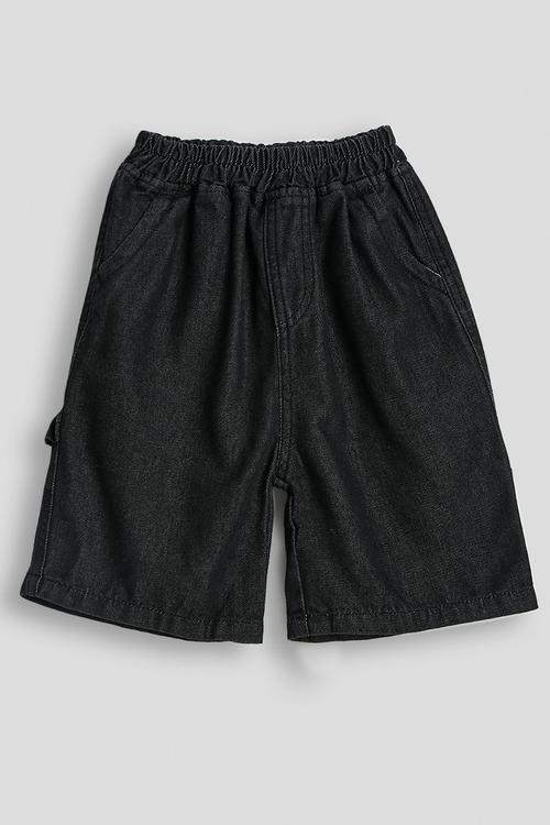Denim carpenter shorts - black