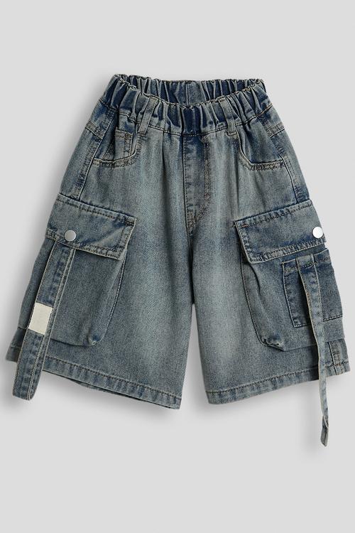 Denim cargo shorts - blue
