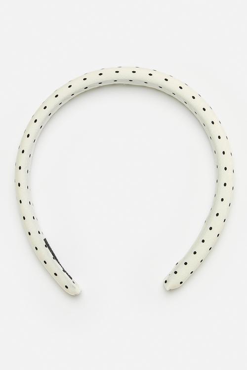 Polka dot hair band - cream