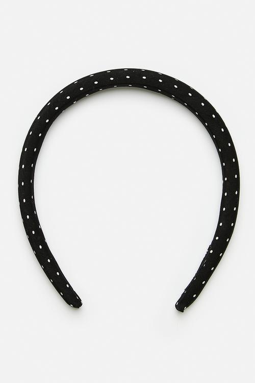 Polka dot hair band - black