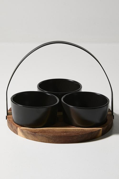 Trio snack bowls set of 3 - Black