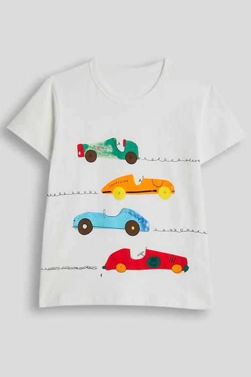 Vintage car graphic tee - white
