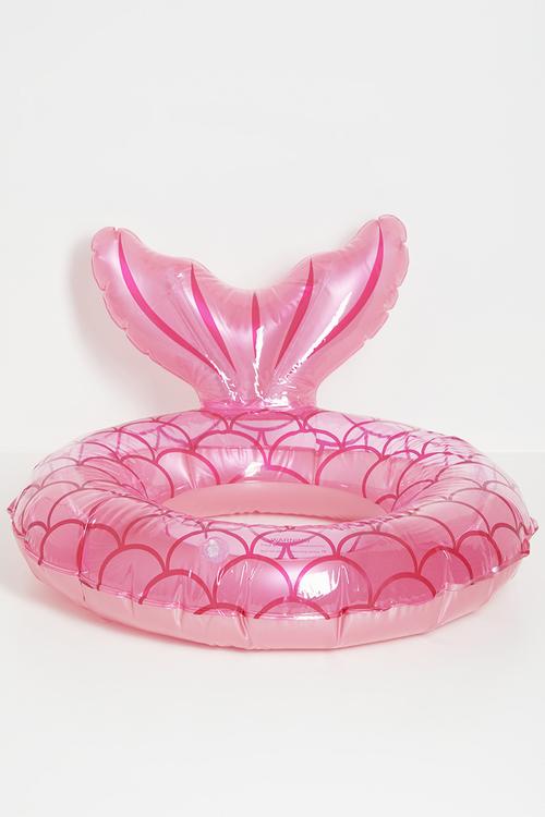 Inflatable mermaid pool ring - pink