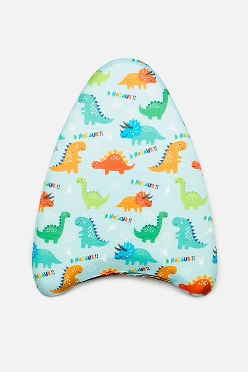 Dino aop kickboard - pastel blue