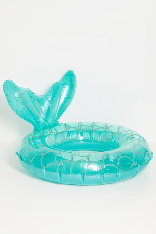 Inflatable mermaid pool ring - green