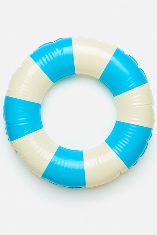 Inflatable pool ring - blue stripes