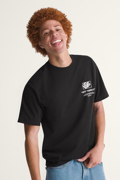 Stacked Hi SS Tee - BLACK-WHITE