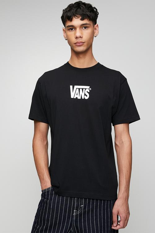 Stretch Logo SS Tee - BLACK-WHITE