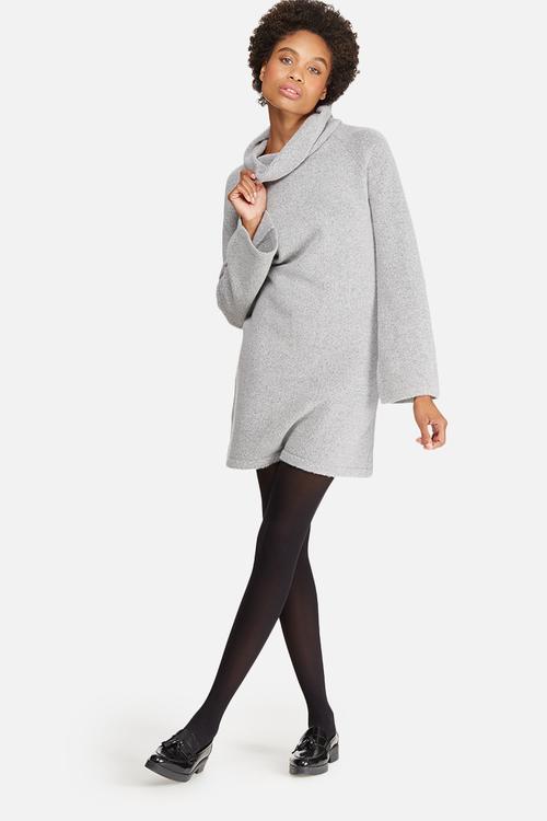 Fluted sleeve knitwear dress