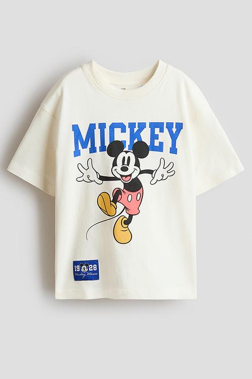 Oversized printed t-shirt - white/mickey mouse